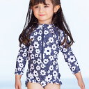女の子 子供用 水着 スイムウェア ワンピース 長袖 花柄 フリル かわいい おしゃれ ms907091 modomoma