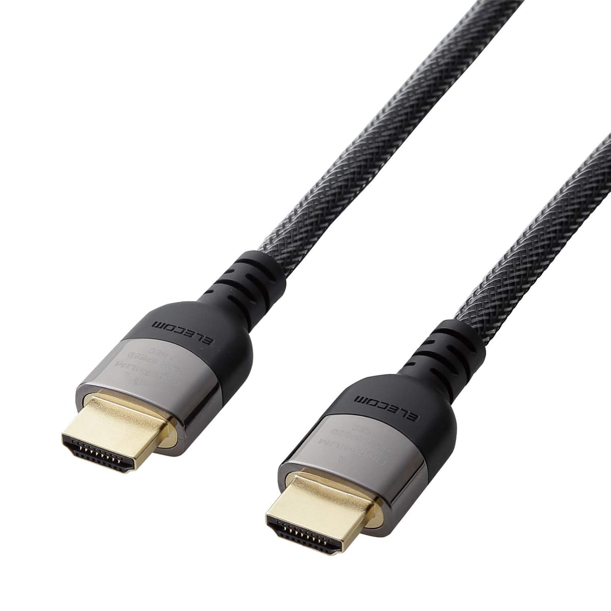 エレコム HDMI ケーブル 3m プレミアム 4K 2K (60P) UltraHD 3DフルHD ナイロンメッシュケーブル仕様 金属シェルコネクタ ブラック DH-HDP14E30BK