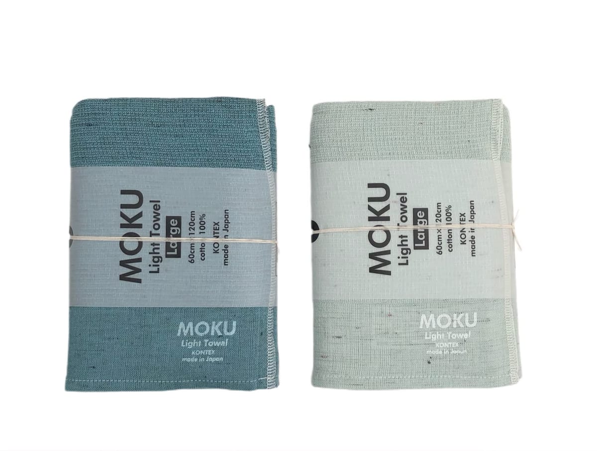 【コンテックス】MOKU ＜58897-90＞バスタオル 2枚セット (ブルーグリーン＆ミント)