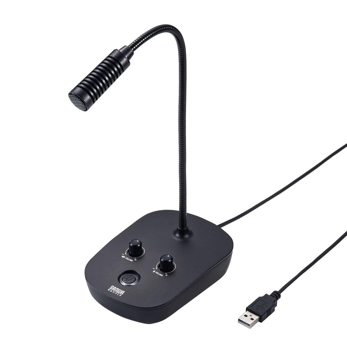 サンワサプライ USBスピーカーフォン スタンドマイク型 フレキシブルアーム 有線USB接続 Skype・Zoom・Teams対応 MM-MC37