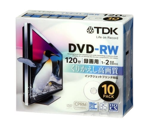 TDK 録画用DVD-RW デジタル放送録画対応(CPRM) インクジェットプリンタ対応 1-2倍速 ...