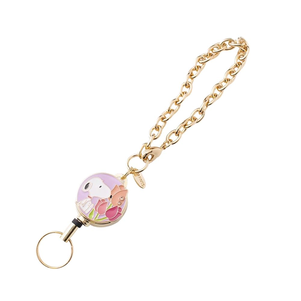 [スリーカラット] PEANUTS リールキーホルダー 第5弾 全4種類 キーホルダー リールキー スヌーピー グッズ