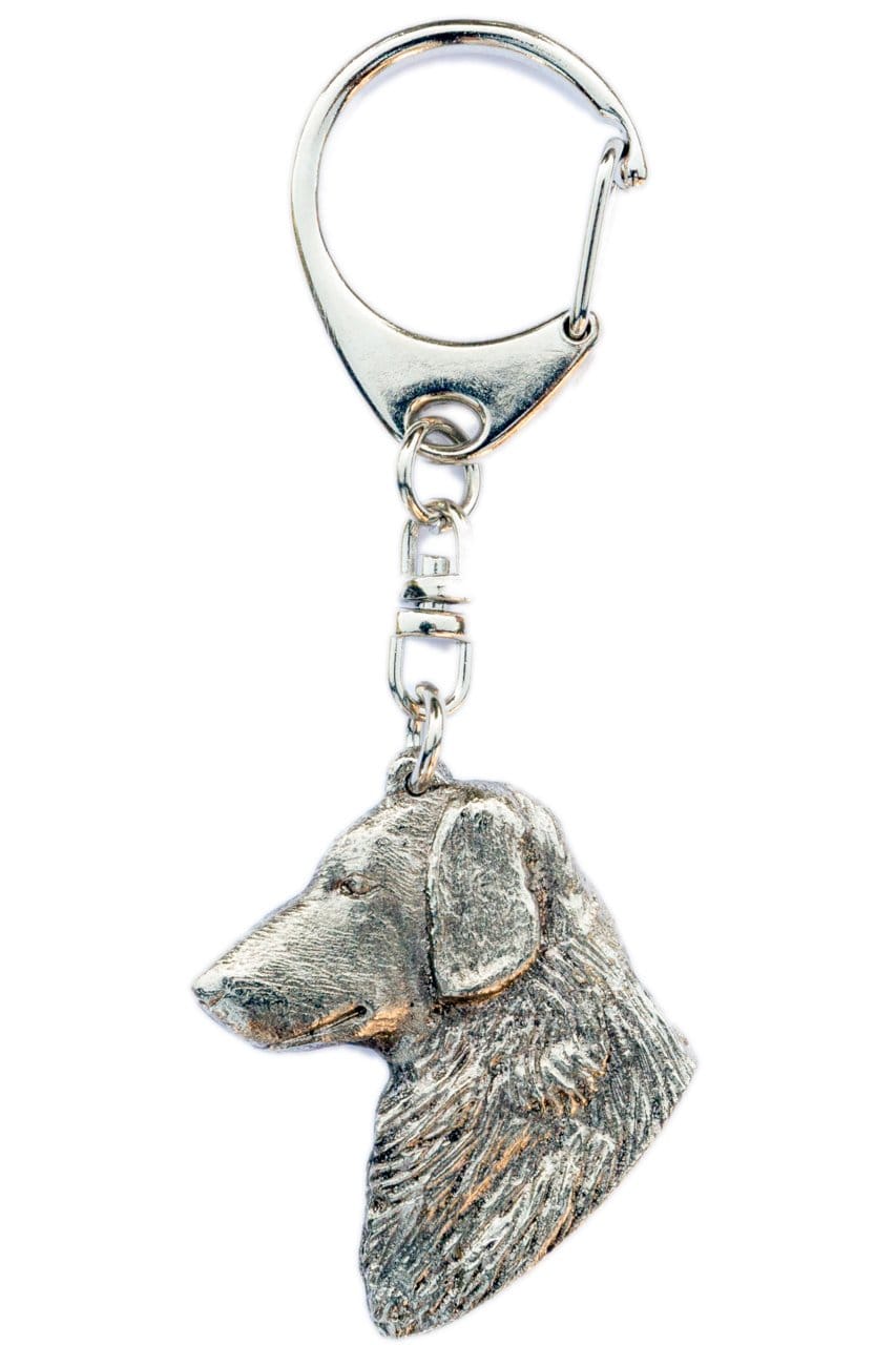 フラットコーテッドレトリバー（ヘッド） イギリス製 アート ドッグ キーホルダー コレクション