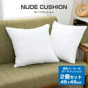 【楽天ランキング1位獲得ブランド!】 【2個セット】 ヌードクッション 45×45 クッション 中身 肉厚 背もたれ ヘタリにくい クッション本体 ホワイト 洗...