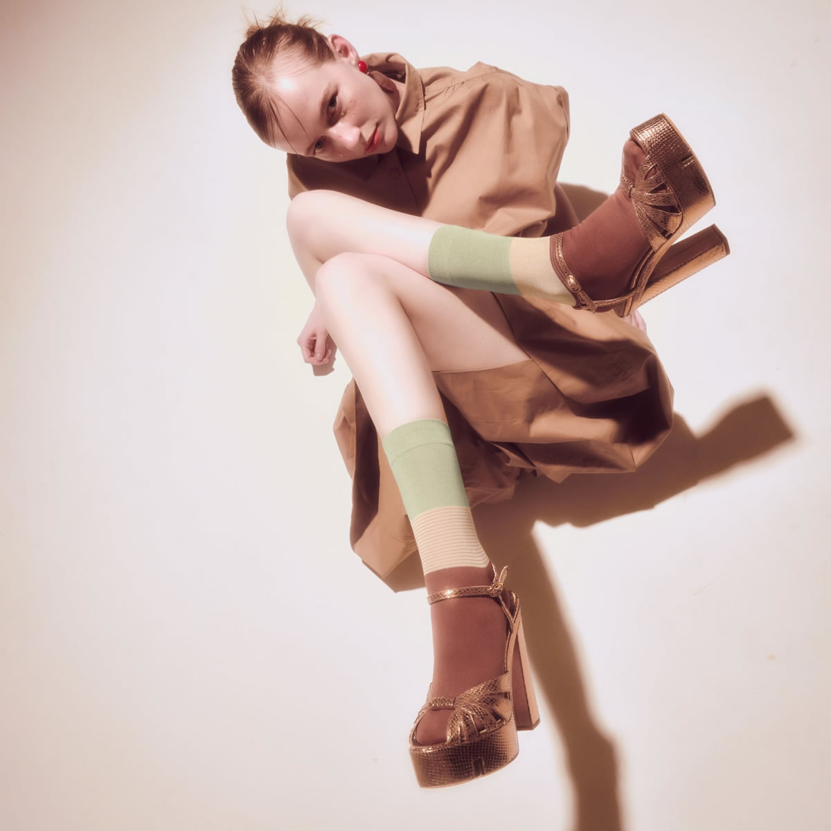 【左右非対称デザインソックス】 2nd PALETTE セカンドパレット シナモン クルーソックス アシンメトリー 靴下 レディース くつ下 ( MS016 ) cinamon ボーダー 韓国製 ギフト フットウェア urbene アーベン 楽天 おしゃれ アーベン 普段使い 実用的