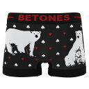 【ANIMAL4】ビトーンズ BETONES アニマル しろくま シロクマ 白熊 動物 ブラック ボクサーパンツ アンダーウェア 下着 インナー メンズ レディ...