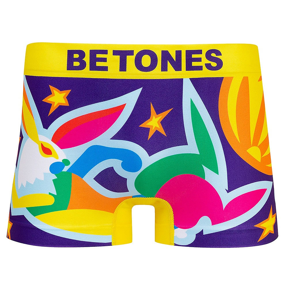 【FULL MOON】ビトーンズ BETONES フルムーン 十五夜うさぎ ボクサーパンツ アンダーウェア 下着 インナー FUM001 メンズ レディース ユニセックス ペアパンツ お揃い 速乾 伸縮 プリント シームレス ギフト かわいい おしゃれ urbene アーベン 普段使い