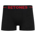 【SKID BLACK】ビトーンズ BETONES スキッド レッド ブラック 無地 ボクサーパンツ アンダーウェア 下着 インナー メンズ レディース ユニセックス フリーサイズ ペアパンツ お揃い 速乾 伸縮 プリント シームレス ギフト かわいい おしゃれ urbene アーベン 楽天 普段使い