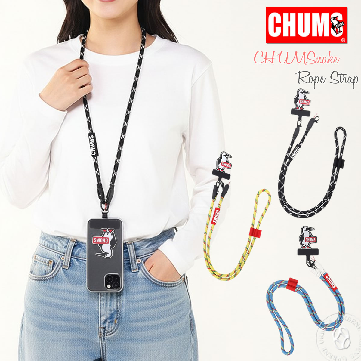 Rakuten - チャムス CHUMS スマホ iPhoneチャムスネーク ロープストラップ ( ch62-2193 ) スマホ用ストラップ フォンタブ付き CHUMSnake Rope Strap ショルダーバッグ モバイル ケータイ 散歩 軽量 旅行 斜め 肩掛け 軽い 小さめ おしゃれ 送料込み アーベン 2026年モデル 楽天