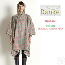 【30％OFFセール】DANKE ダンケ レインポンチョ グリーン×レッド ハウンドトゥース チェック 千鳥格子 レインケープ rain cape (dwz-6-15) レインコート かっぱ 雨具 レジャーシート レディース メンズ アウトドア おしゃれ 自転車 ポンチョ 防水 おしゃれ 2024年