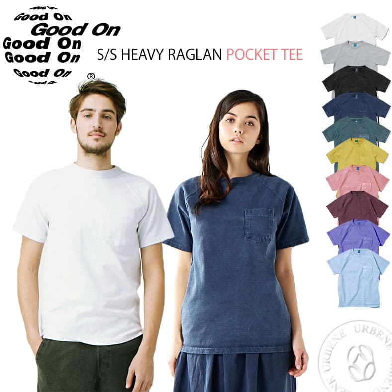 【クーポンで激短10%OFF】GOOD ON グッドオン メンズ ラグラン 半袖 ショートスリーブ ポケットTシャツ(gost1101) ショートスリーブ ピグ...