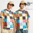 半袖Tシャツ GOOD ON グッドオン ショートスリーブスクエアパッチワークTシャツ ( rego1504p ) クルーネック 丸首 S/S SQUARE P...