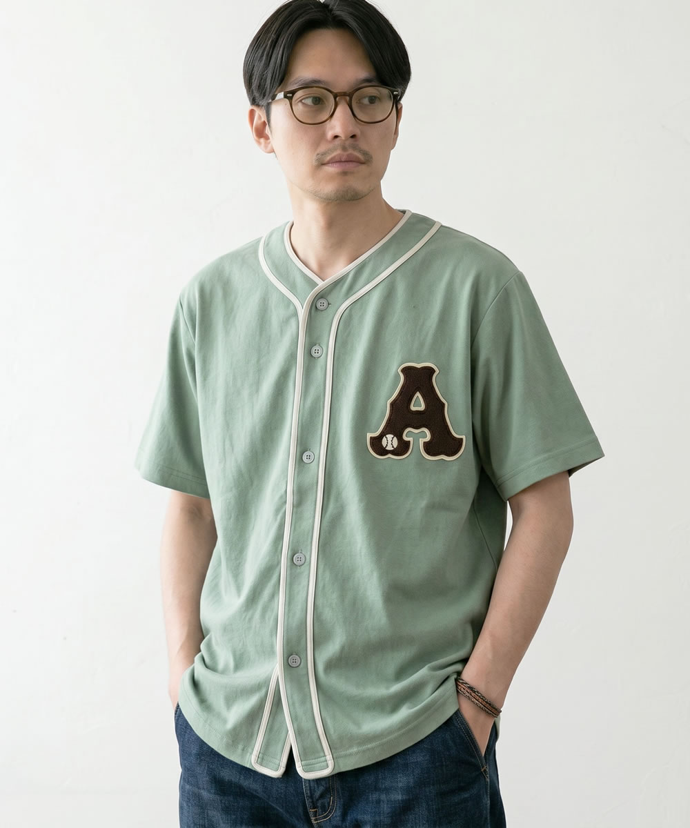 楽天市場】ベースボールシャツ（カラーグリーン）（カジュアルシャツ
