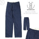 JAPAN BLUE JEANS ジャパンブルージーンズ オールドヒッコリーストライプ ウォバッシュ ルーズストレートトラウザーパンツ BROOKLYN ブルックリン (j2424j02) テーパード メンズ デニムパンツ トラウザーズ ワイドパンツ ワークパンツ アーベン 作業着 ロールアップ 2024年