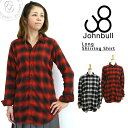 【30%OFFセール】ジョンブル レディース Johnbull ロング ネルチェック 長袖 シャーリングシャツ (as854/as735) ガウンシャツ コート アウター ネルシャツ トップス 柄物 送料無料 ブラウス John bull おしゃれ アーベン 普段使い 実用的 2025年