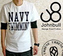 【クーポン2点で5%OFF】ジョンブル メンズ Johnbull デザイン 英字 カレッジプリント Tシャツ「NAVY」(25009) メンズファッション トップス Tシャツ 半袖 アメカジ Uネック PRINT TEE John bull tシャツ カットソー 楽天 アーベン 普段使い 実用的 2024年