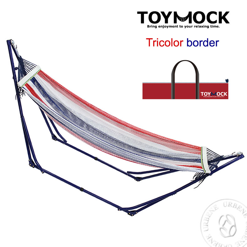 【クーポン3点で10%OFF】TOYMOCK トイモック トリコロールボーダー ポータブル ハンモック (moz0602) 自立式ハンモック ハンモックスタンド 折りたたみハンモック チェア チェアー hammock 専用台付き 寝具 アウトドア 室内 キャンプ メンズ レディース 2024年