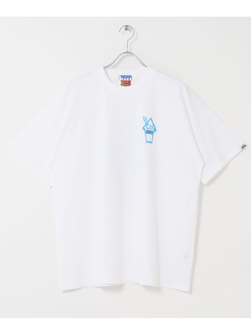 Rakuten - CITY COUNTRY CITY COTTON T_CITY HOUE URBAN RESEARCH BUYERS SELECT ユーアールビーエス トップス カットソー・Tシャツ ブラック ホワイト【送料無料】[Rakuten Fashion]
