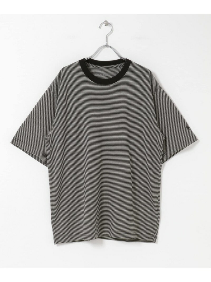 Rakuten - GOLDWIN Striped Wool×Lyocell Jersey T-shiert URBAN RESEARCH BUYERS SELECT ユーアールビーエス トップス カットソー・Tシャツ ブラック【送料無料】[Rakuten Fashion]