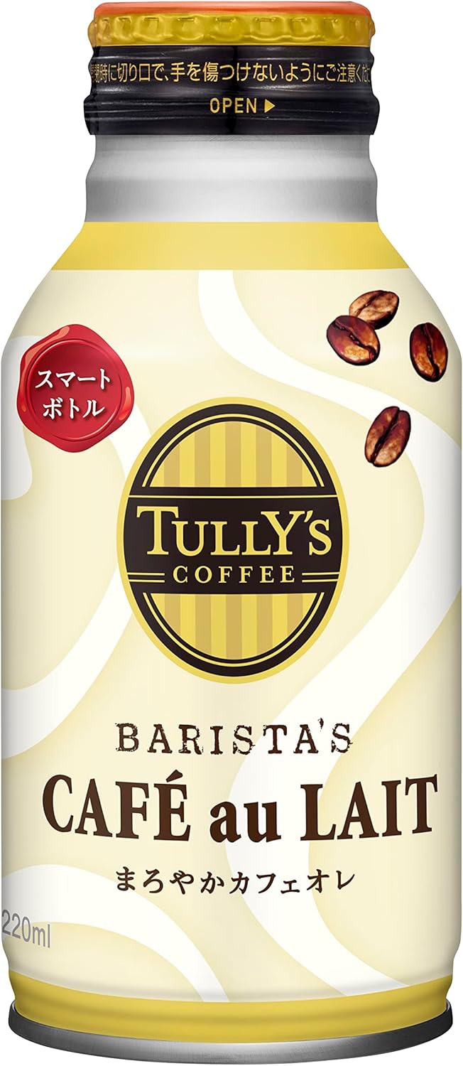 サイズ：220ミリリットル (x 24)◆商品名：タリーズコーヒー バリスタズカフェオレ 220ml×24本 スマートボトル (リキャップ缶)内容量:220ml×24本容器:ボトル缶原材料:牛乳(生乳(日本))、砂糖、コーヒー、全粉乳、デキストリン/乳化剤、カゼインNa(乳由来)、香料栄養成分(100ml当たり):エネルギー 38kcal、たんぱく質 0.8g、脂質 0.8g、炭水化物 6.8g、食塩相当量 0.09g、カリウム 77mg、カフェイン 36mg/100mlアレルゲン:乳商品紹介●コーヒー本来の香りを引き出し、国産牛乳100%を使用したまろやかなカフェオレです。(香料不使用)●コンパクトでリキャップができるお手軽サイズ! (しっかりと飲みきれる220mlのミニサイズ! )●風味豊かなアラビカ種のみを使用。国内焙煎。●タリーズの香りは3たて(焼きたて、挽きたて、淹れたて)のこだわりから生まれます。●世界第1位のコーヒー生産国ブラジルで採れる、アラビカ種のコーヒー豆。苦味とコクのバランスの良さが特徴です。●ちょうど良いが心地よい、スマートボトルで、いつでも気軽に持ち歩けるカフェオレのひと時を。原材料・成分牛乳(生乳(日本))、砂糖、コーヒー、全粉乳、デキストリン/乳化剤、カゼインNa(乳由来)、香料