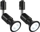 【マラソンエントリーでポイント10倍】szbritelight ライティングバー用 スポットライト ダクトレールライト e26 電球付き ダクトレール用照明器具 ライティングレール 照明 PAR20 レフ球型 ランプ付 LED電球+器具セット (ブラック, 昼光色 2個セット)