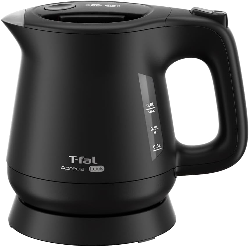ティファール 電気ケトル 0.8L 軽量コンパクト 転倒お湯もれロック アプレシア ロック ブラック 省スチーム設計 KO6408JP