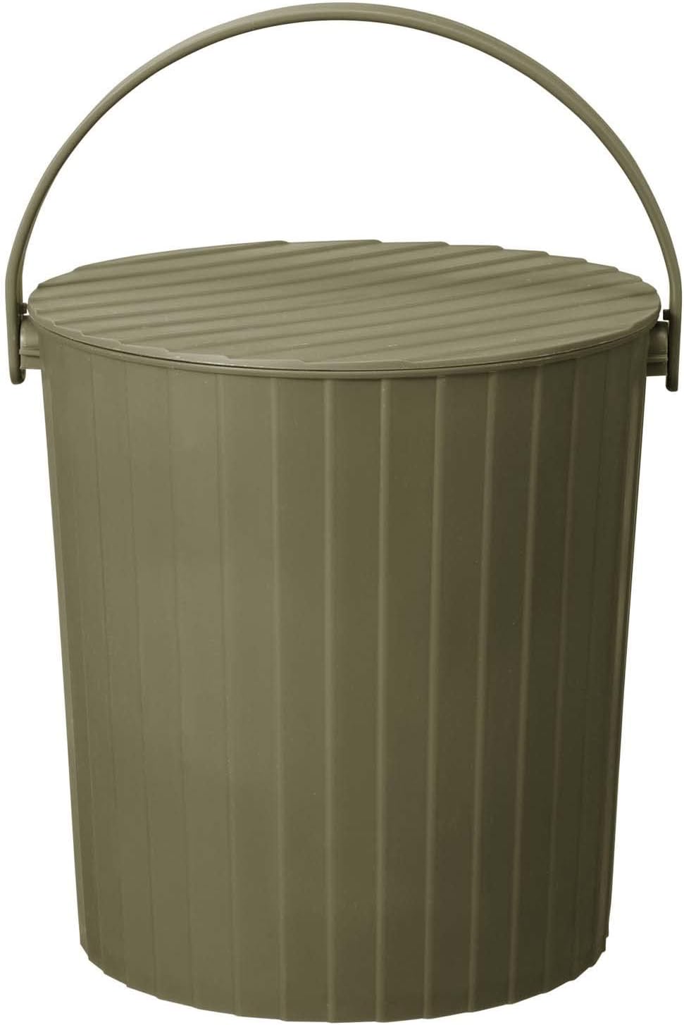 TONBO 新輝合成 トンボ 座れる バケツ 蓋付き 15リットル カーキグリーン 幅30.5×奥行29×高さ30.5cm アウトドア 丈夫 日本製