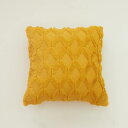 【マラソンエントリーでポイント10倍】YunJeude クッションカ バ ー 45x45cm 北欧 2枚セット フェイクファー ベルベット おしゃれ 可愛い 柄 柔らかい 立体的 幾何学模様 モダン エ レ ガ ン ト ファスナー 家庭装飾 車 飾り インテリア ベッドルーム(イ エ ロ ー, 45x45cm)