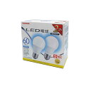 【マラソンエントリーでポイント10倍】東芝(TOSHIBA) LED電球 60W相当 広配光 昼光色 E26口金 2P 密閉器具対応 LDA7D-G/K60V1RP