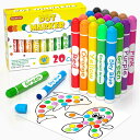 【マラソンエントリーでポイント10倍】Shuttle Art ドットマーカーペン 20色 水性 12ml 子供用 ドットカラーペン 水で落とせる 落書き 握りや...