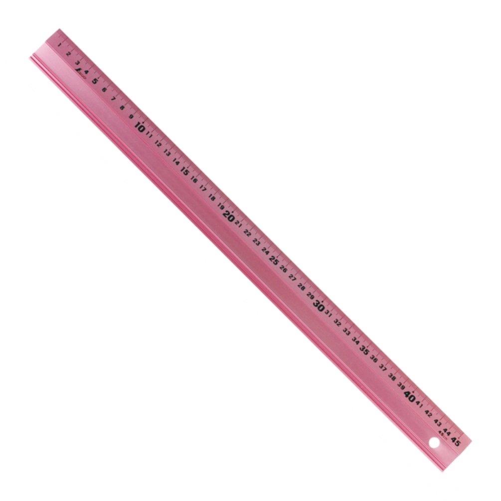 シンワ測定(Shinwa Sokutei) アルミ直尺 アル助 ペールピンク 45cm 65424