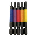 アネックス(ANEX) カラービット 六角レンチ 片頭 65mm 収納付 5本組(2.5/3/4/5/6mm) ACHX5-65L