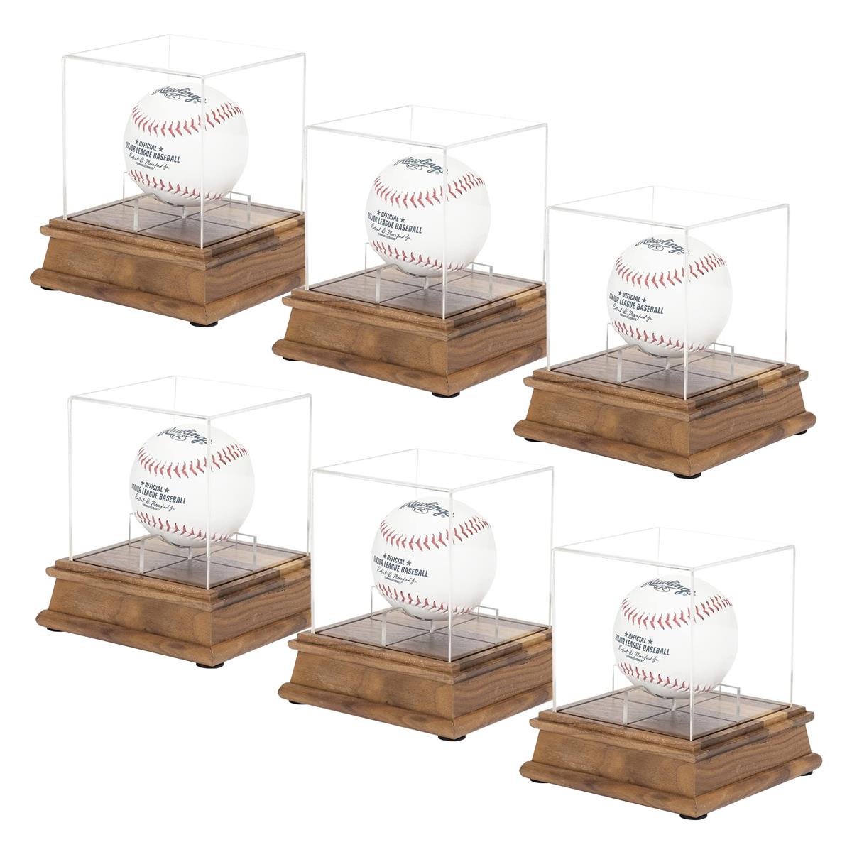 lifactlab. サインボールケース ジェルボール 野球ボールケース ボール入れ ディスプレイケース マネーボール (6個セット)