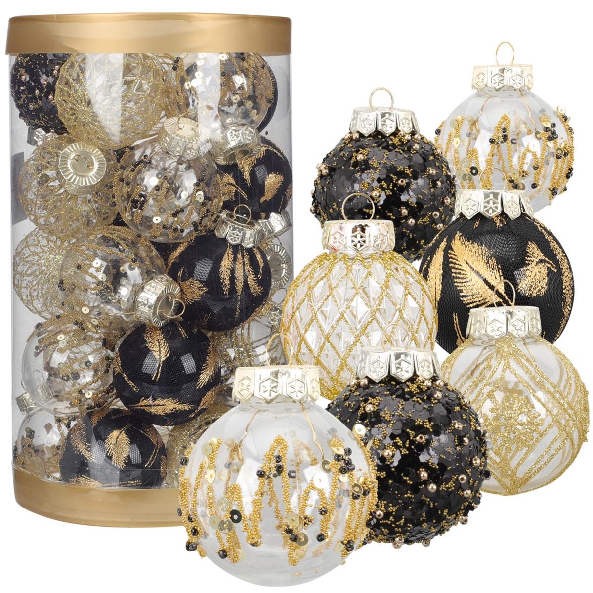 TOYMYTOY ク リ ス マ スボール オーナメント 直径6cm 豪華 25個 ツリー飾りボール おしゃれ キラキラ ..