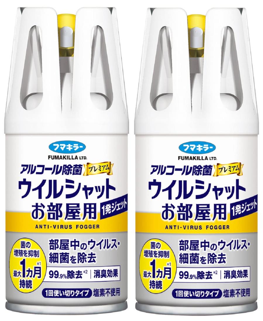 ウイルシャット お部屋1発ジェット 100mL × 2個 フマキラー ア ル コ ー ル除菌 プレミアム 【まとめ買い】