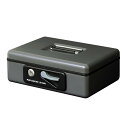 【マラソンエントリーでポイント10倍】プラス 金庫 手提金庫 小型 W230×D194×80mm ダークグレー 12-863