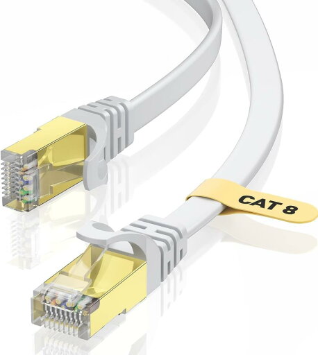 BUSOHE LANケーブル 6M Cat8 フラットケーブル 40Gbps 2000MHz RJ45 コネクタ付き ギガビット 高速 イーサネットケーブル 金メッキ 爪折れ防止 カテゴリー8 家庭用 業務用 アクセスポイント等に適用います ランケーブル(ホワイト) BUSOHE LANケーブル 6M Cat8 フラットケーブル 40Gbps 2000MHz RJ45 コネクタ付き ギガビット 高速 イーサネットケーブル 金メッキ 爪折れ防止 カテゴリー8 家庭用 業務用 アクセスポイント等に適用います ランケーブル(ホワイト)