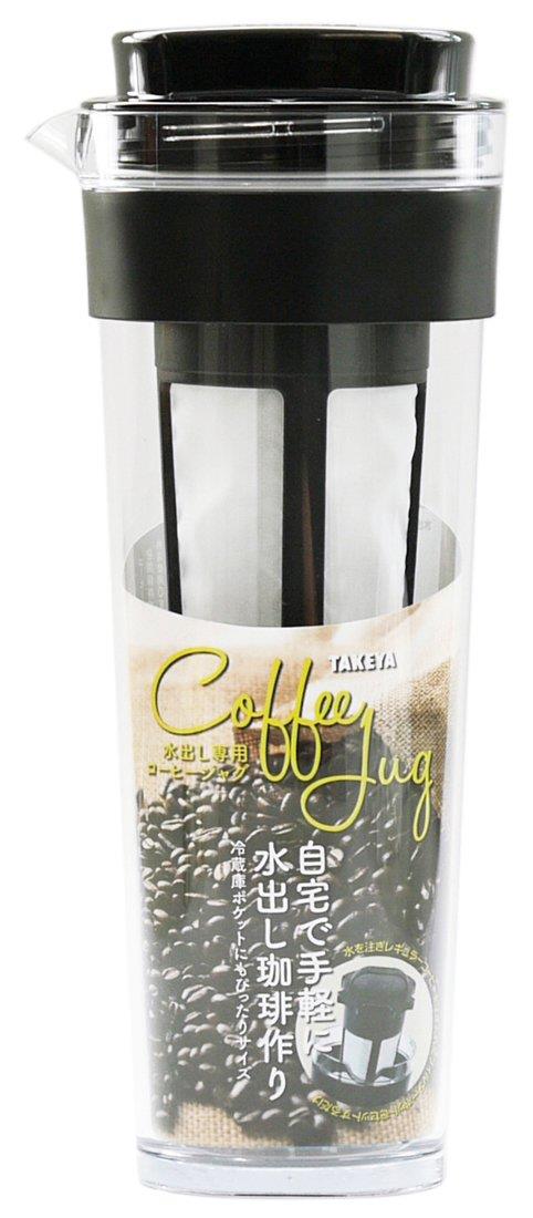 タケヤ化学工業 TAKEYA コーヒージャグII 1.1L ブラック 耐熱100度 横置きOK 広口でお手入れ簡単 ドアポケットの前列に 水出し専用