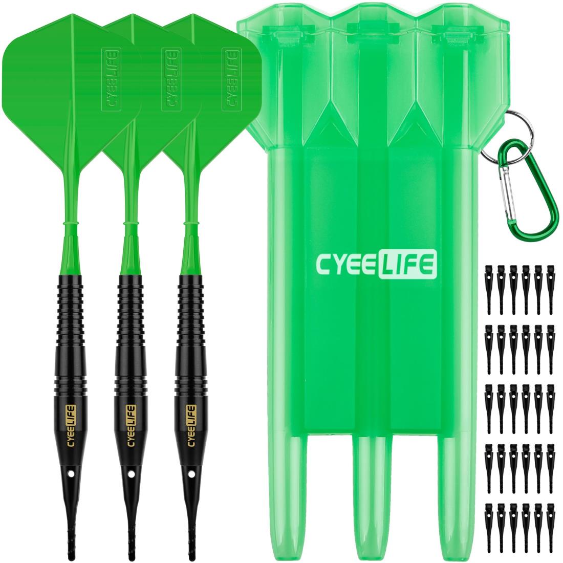 CyeeLife 16g 純銅のソフトチップダーツセッ Soft tip Darts(Green)