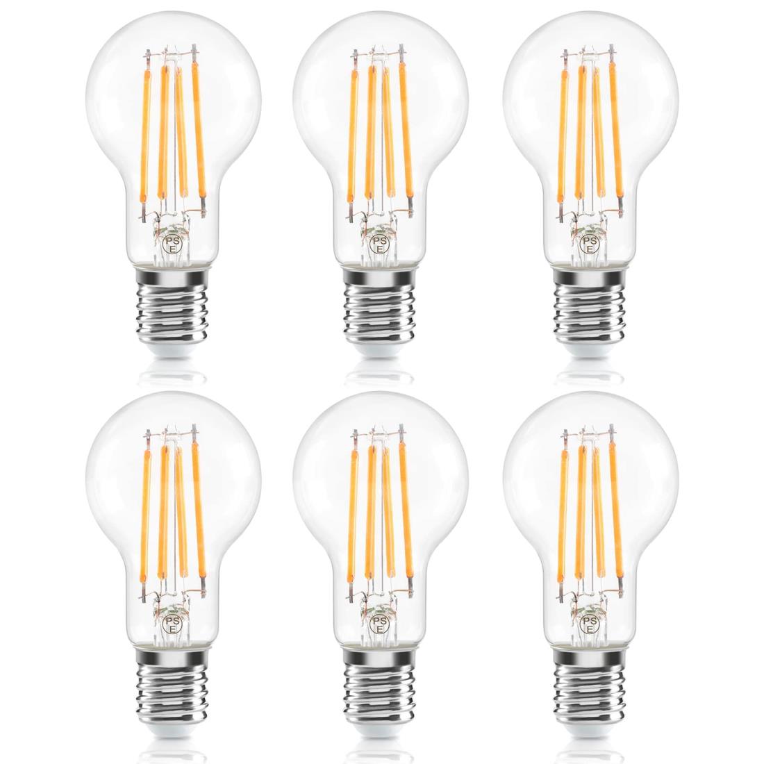 Haian Support フ ィ ラ メ ン ト電球 E17口金 60W形相当 ミニクリプトン電球 6W LED電球 電球色 3000k..