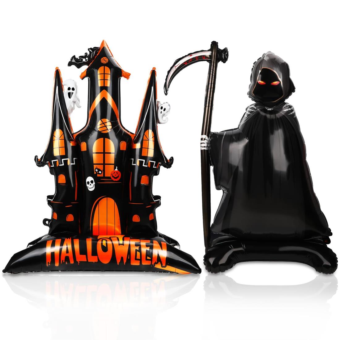 JANLOFO ハロウィン 飾り バルーン 2個 高さ約150cm おばけ 風船 大きい ハロウィン 装飾 キャッスル バルーン 景品 玄関 イベント デコレーション