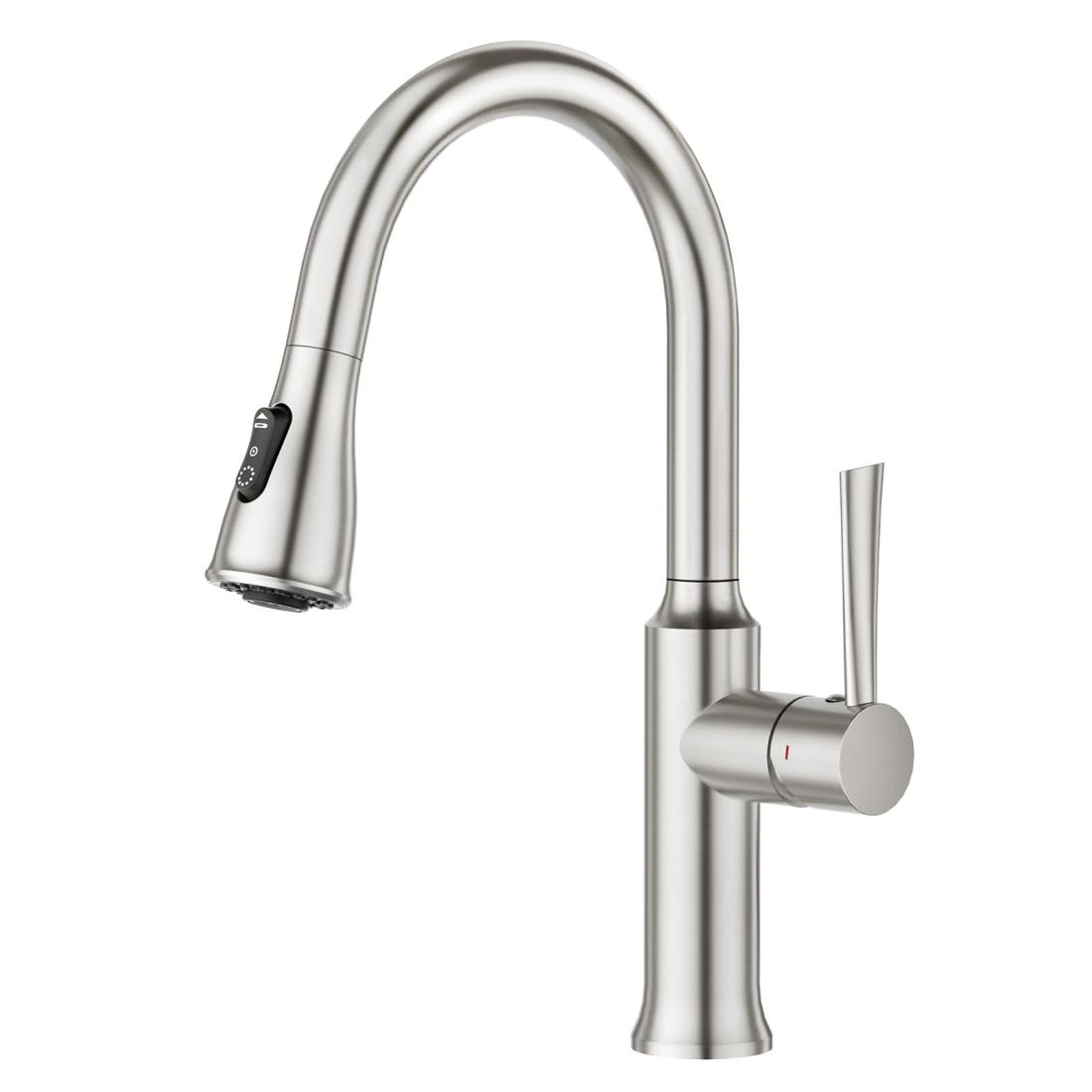 CREAキッチン用水栓 シングルレバー混合水栓 キッチン 引き出し式 キッチン蛇口 シャワー 3モード水流 ..