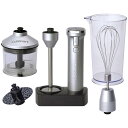 【マラソンエントリーでポイント10倍】クイジナート コードレス 充電式 ハンドブレンダー チョッパー付 おろしディスク付 つぶす/混ぜる/泡立てる/かき混ぜる/刻む・ミンチ/おろす 軽量 RHB-1070J