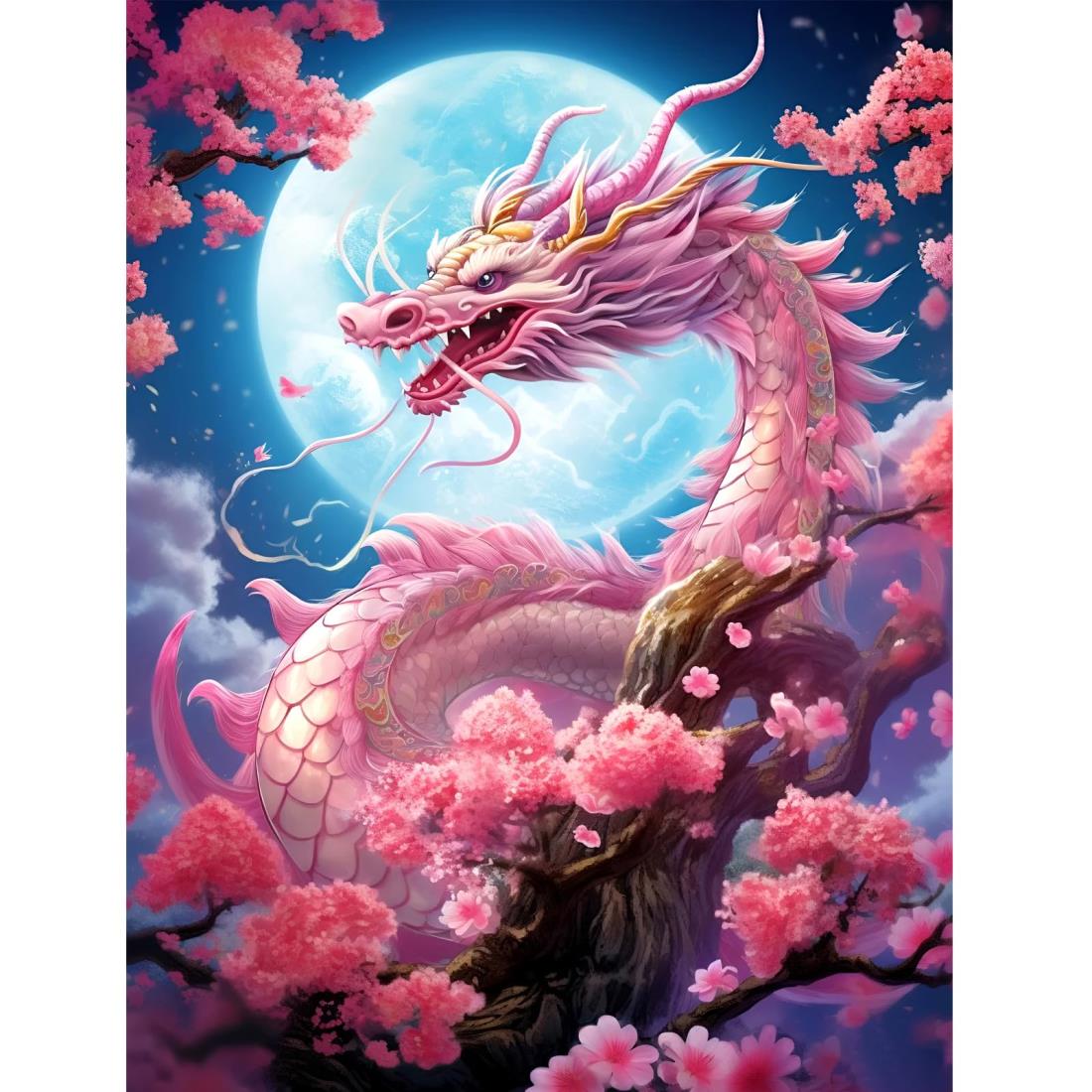 Fluid dragon ダイヤモンドアート 5D モザイクアート ダイアモンドビーズ絵画キット DIY・手作り絵画手芸キット ダイヤモンド塗装 全面貼り付けタイプ 手芸キット(251)