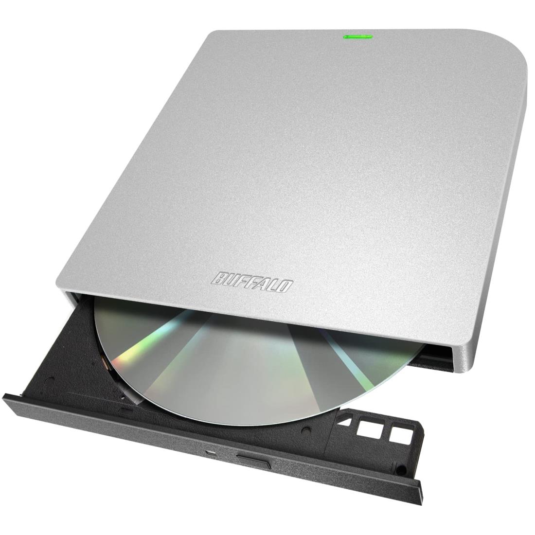 バッファロー USB3.2(Gen1)/3.0 外付け Mac 対応 DV D/CDドライブ バスパワー(給電ケーブル付き) 薄型ポータブル 国内メー カー シルバー DVS M-PMV8U3-SV/N