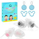 Quietide 子供用耳栓(6 ~12歳用)ライブ用耳栓 子供 コンサートやフェス、飛行機、映画館、家庭、学校、遊びなどで大音量の場所で使用できる 聴覚過敏 騒音対策 繰り返し使える聴覚プロテクション 携帯ケース付き 日本語説明書付 Q33 (ブラック&ピンク)