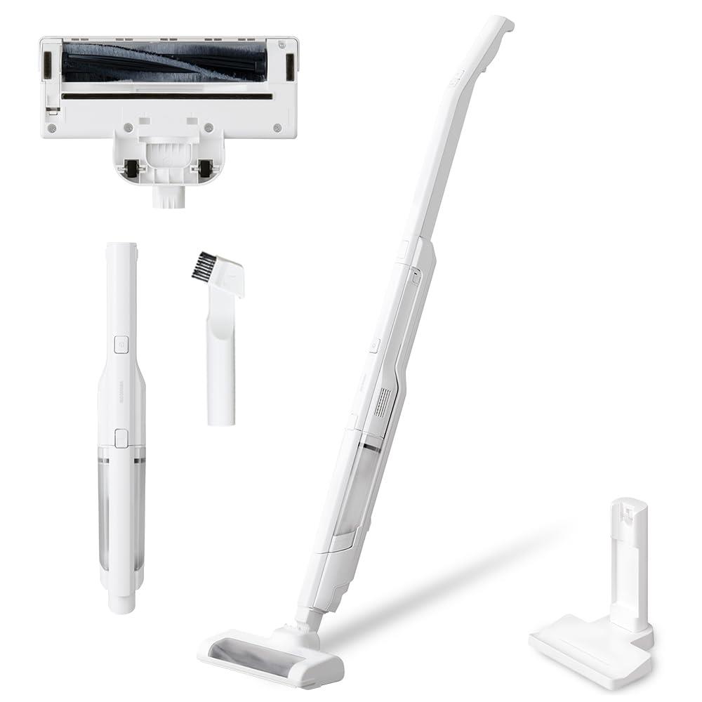 【スーパーSALEポイント10倍】【2 in 1】 アイリスオーヤマ(IRIS OHYAMA) 掃除機 コードレス スティッククリーナー 充電式サイクロン 置く だけ充 電スタンド付き 軽量 2in1 ハンディクリーナー ダストピックアップ率99% SCD-161P-W ホワイト