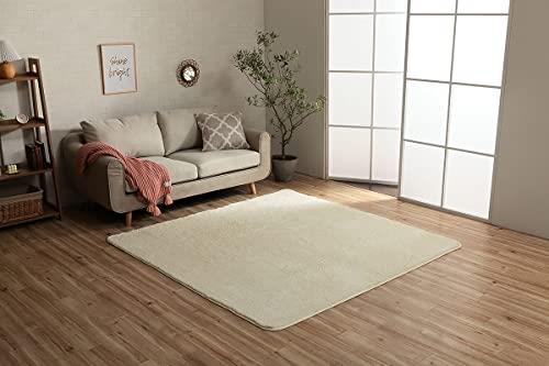 イケヒコ・コーポレーション ラグ カーペット マット 正方形 フィリップ2 畳み アイボリー 約185×185cm 洗 濯 機対応 フ ィ ラ メ ン ト 無地 クッション 通年 オールシーズン #1280600141203