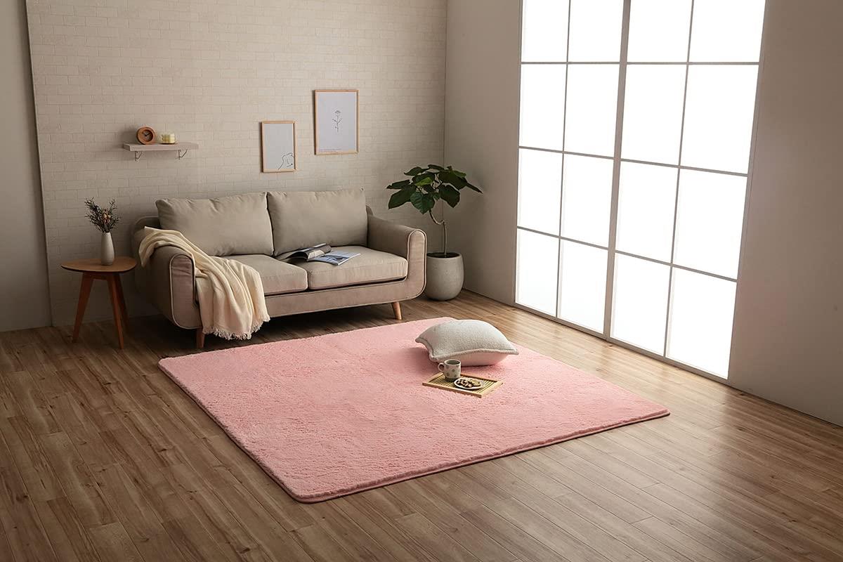 イケヒコ・コーポレーション ラグ カーペット マット 正方形 フィリップ2 畳み ピンク 約185×185cm 洗 濯 機対応 フ ィ ラ メ ン ト 無地 クッション 通年 オールシーズン #1280600221203