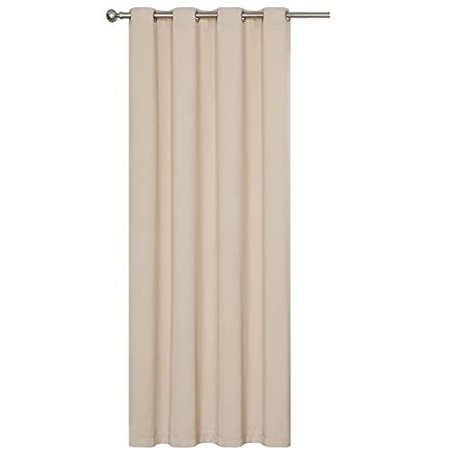 Dehome 遮光カーテン ベージュ 幅140cm丈240 cm ハトメ型 間仕切り 目隠し 断熱 UVカット 1枚入り